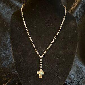NWT Anne Marie Gold Cross Pendant Necklace